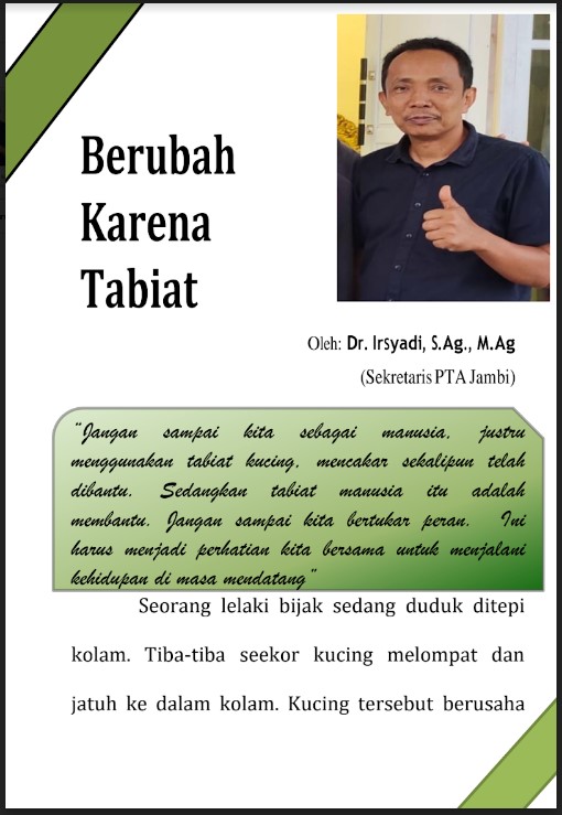 Cover Artikel Berubah Karena Tabiat