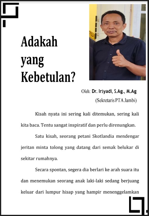 Cover Rtikel Adakah Yang Kebetulan