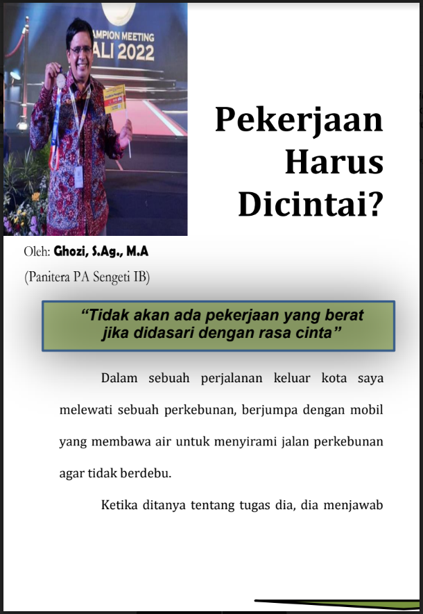 Cover Pekerjaan Harus Dicintai