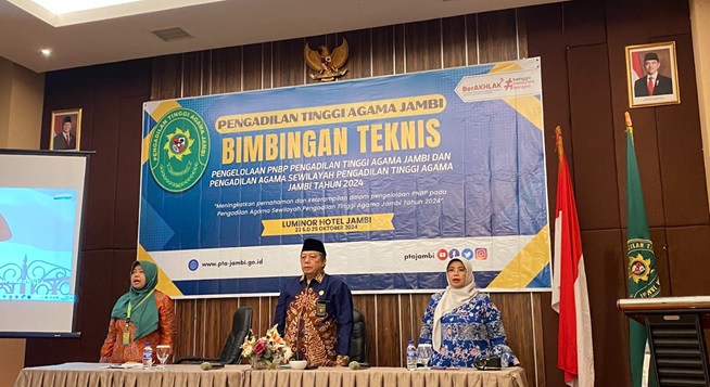 PTA Jambi Laksanakan Bimbingan Teknis Pengelolaan PNBP PTA Jambi dan PA Sewilayah 